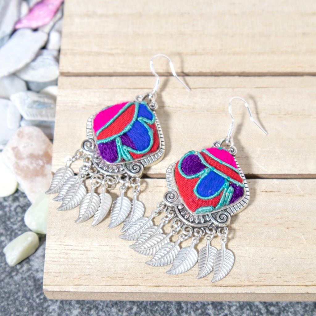 #product_nVintage Embroidered Miao Silver Earringsame# - it&itself
