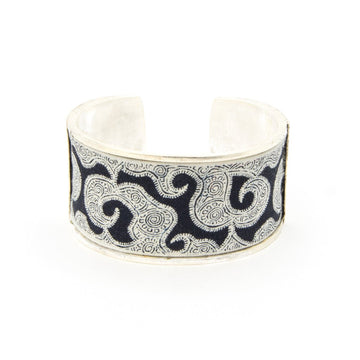#product_nAntique Hand Drawn & Dyed Batik Fabric Silver Banglesame# - it&itself