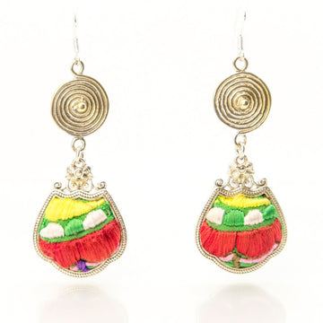 #product_nVintage Embroidered Miao Silver Earringsame# - it&itself