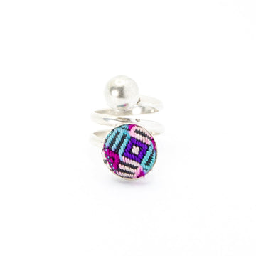 #product_nHand Embroidered Silver Adjustable Ringsame# - it&itself