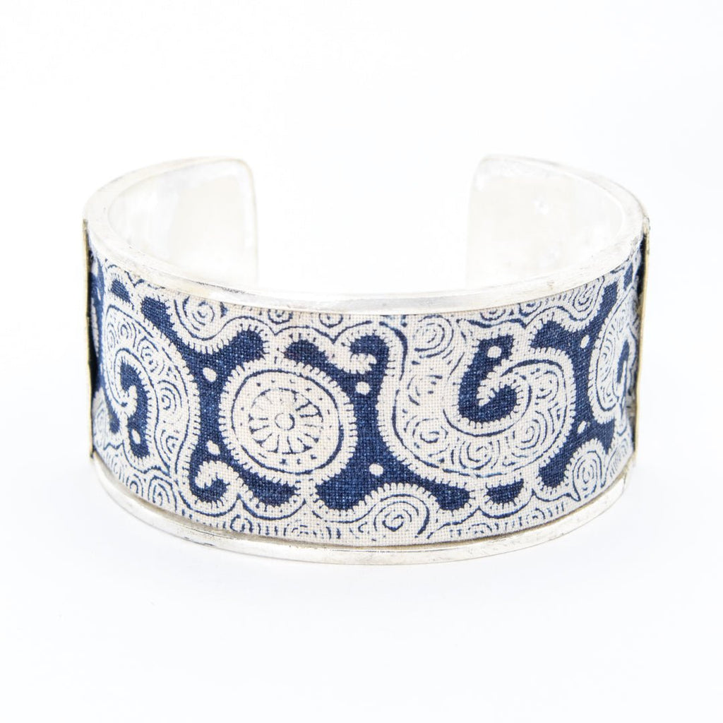 #product_nAntique Hand Drawn & Dyed Batik Fabric Silver Banglesame# - it&itself