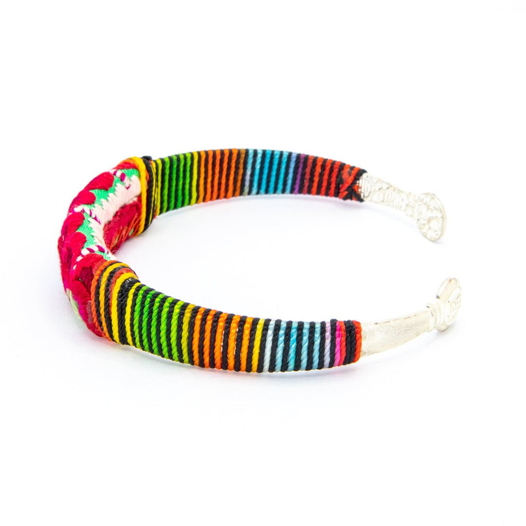#product_nTraditional Miao Embroidered Silver Adjustable Banglesame# - it&itself