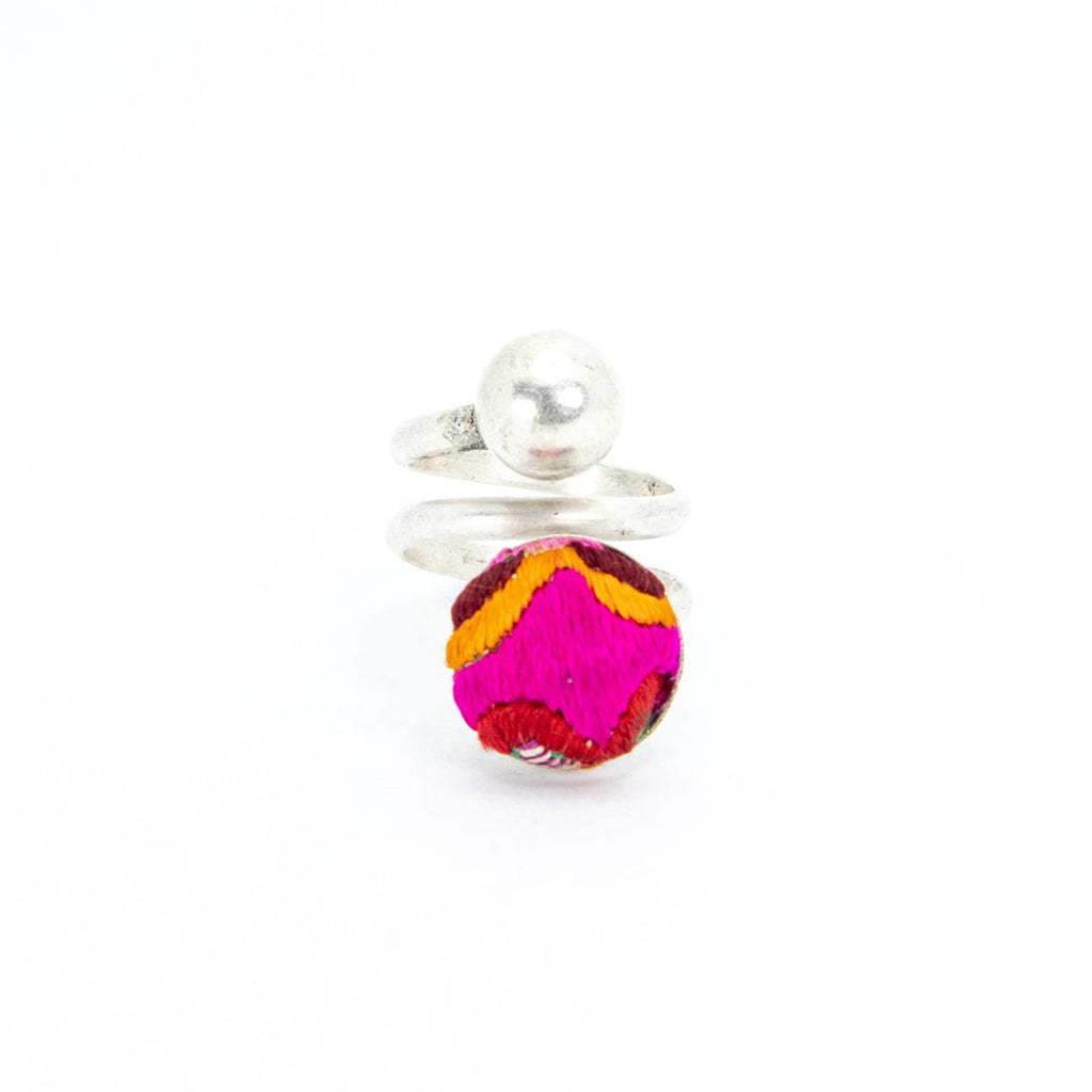 #product_nHand Embroidered Silver Adjustable Ringsame# - it&itself