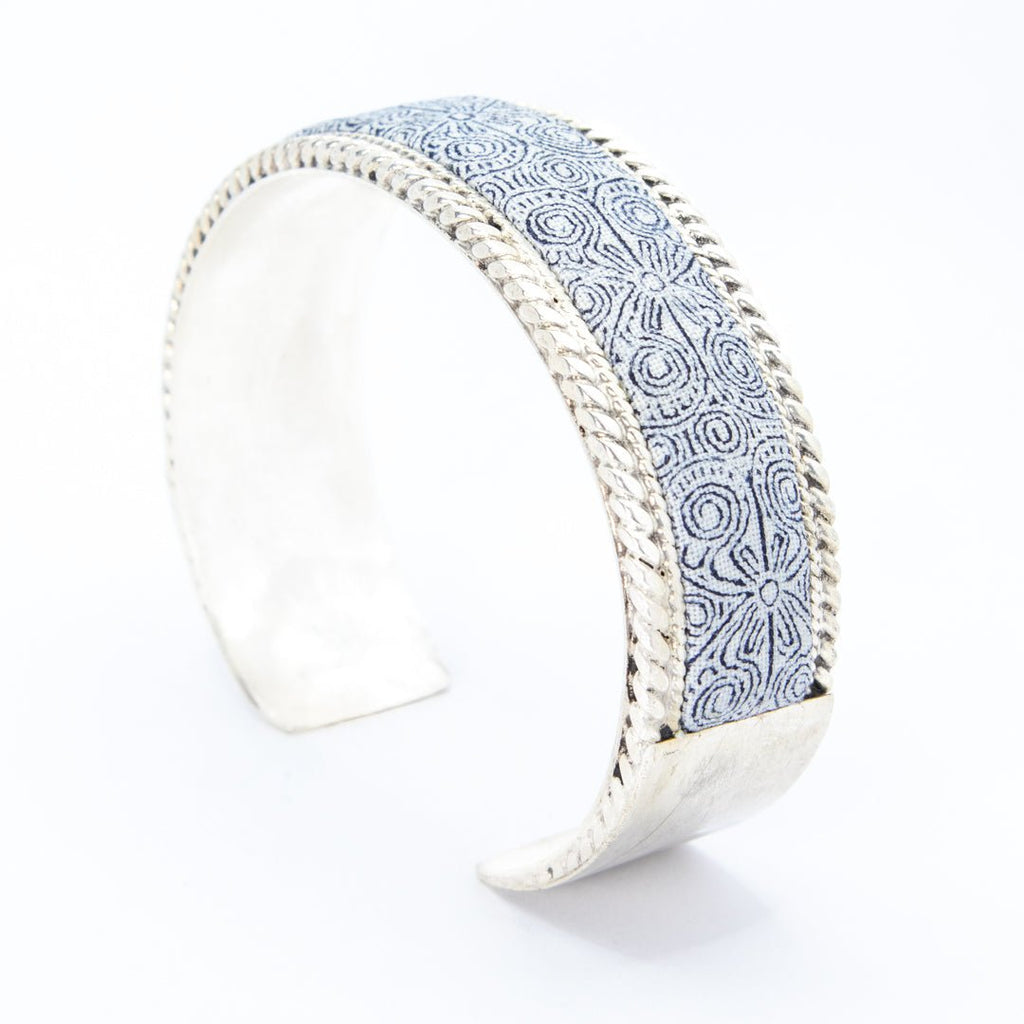#product_nAntique Hand Drawn & Dyed Batik Fabric Silver Banglesame# - it&itself