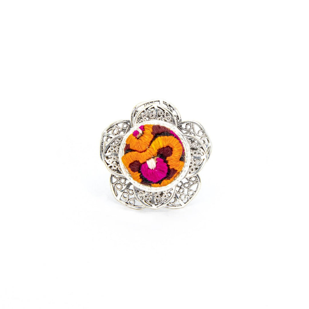 #product_nHand Embroidered Silver Adjustable Ringsame# - it&itself