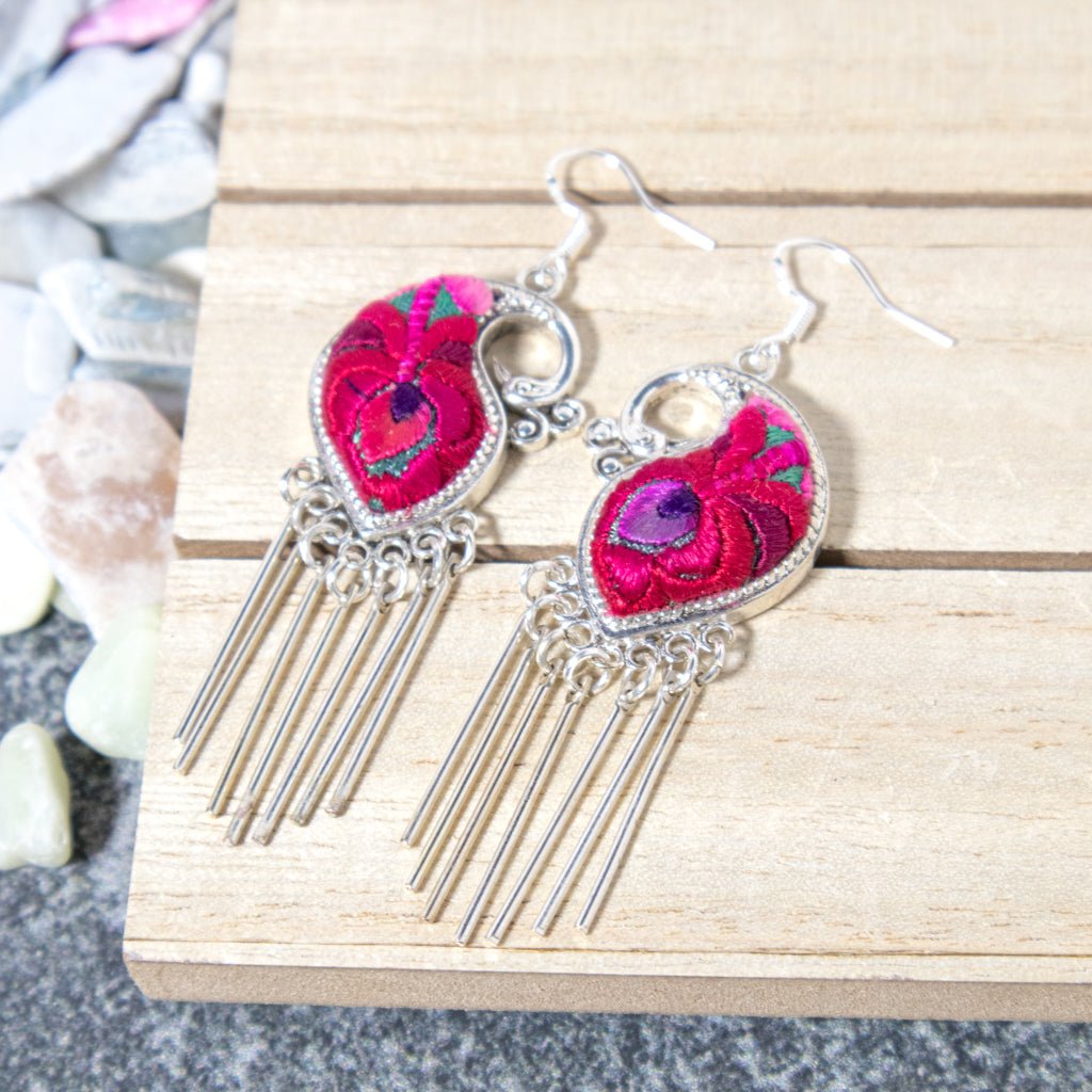 #product_nVintage Embroidered Miao Silver Earringsame# - it&itself