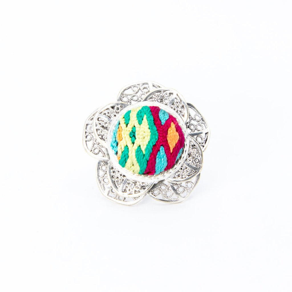 #product_nHand Embroidered Silver Adjustable Ringsame# - it&itself