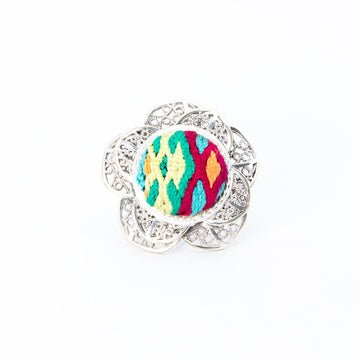 #product_nHand Embroidered Silver Adjustable Ringsame# - it&itself