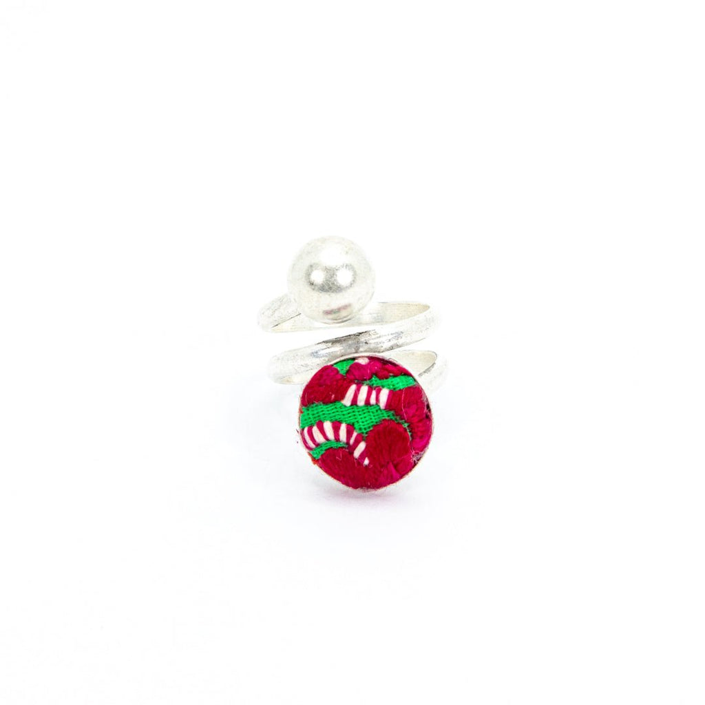 #product_nHand Embroidered Silver Adjustable Ringsame# - it&itself