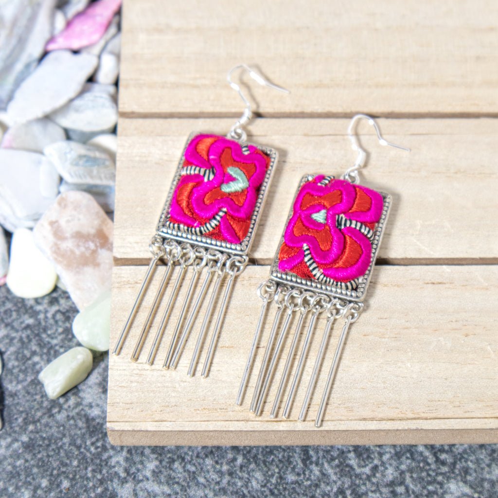 #product_nVintage Embroidered Miao Silver Earringsame# - it&itself