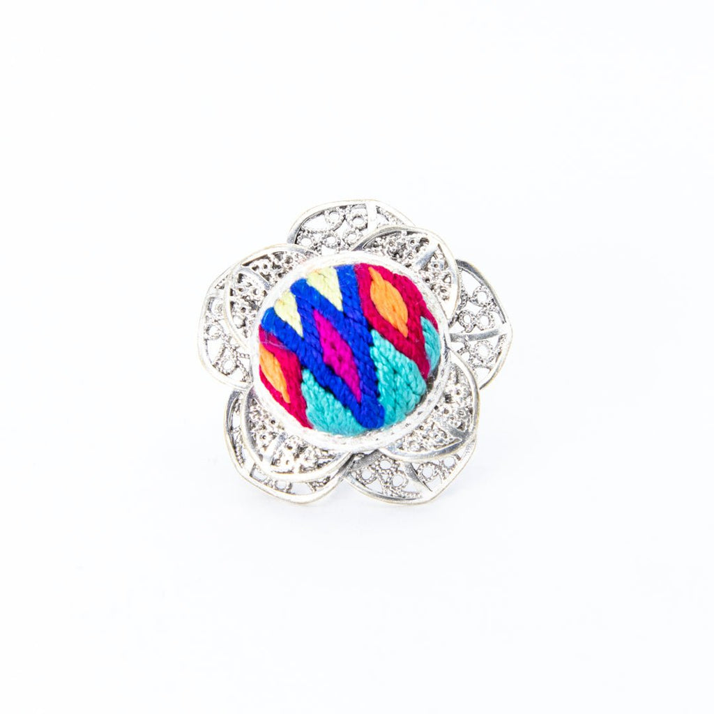 #product_nHand Embroidered Silver Adjustable Ringsame# - it&itself