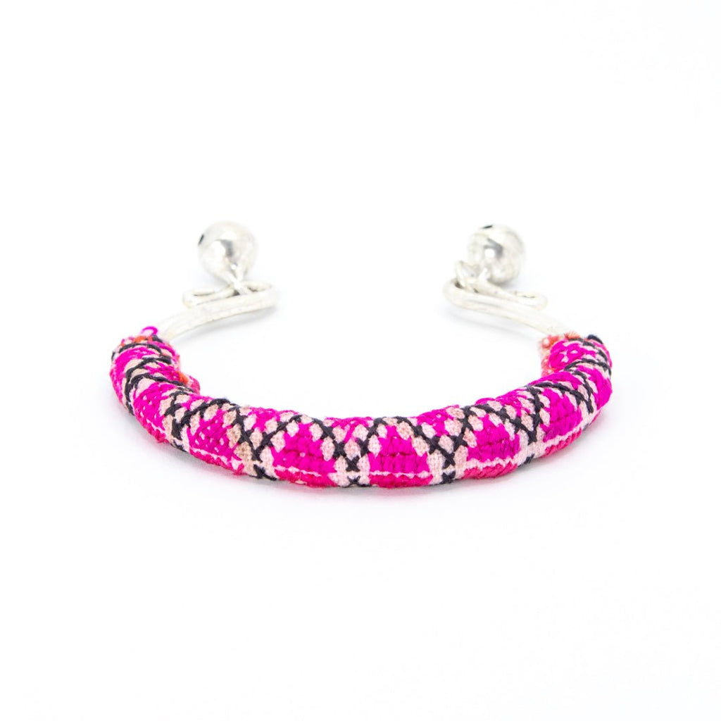 #product_nTraditional Miao Embroidered Silver Adjustable Banglesame# - it&itself