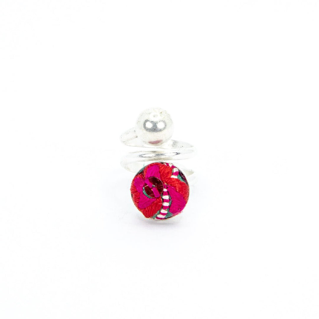 #product_nHand Embroidered Silver Adjustable Ringsame# - it&itself
