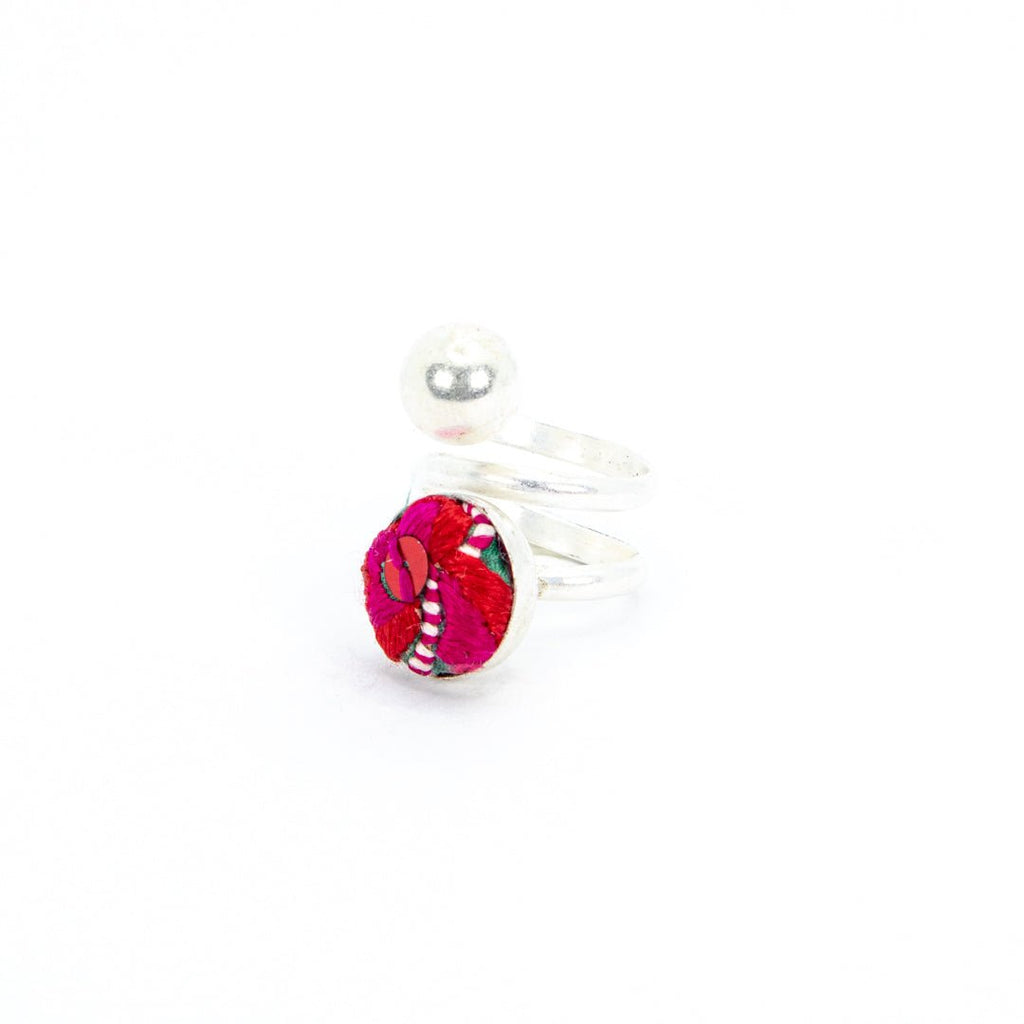 #product_nHand Embroidered Silver Adjustable Ringsame# - it&itself