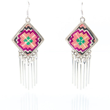 #product_nVintage Embroidered Miao Silver Earringsame# - it&itself