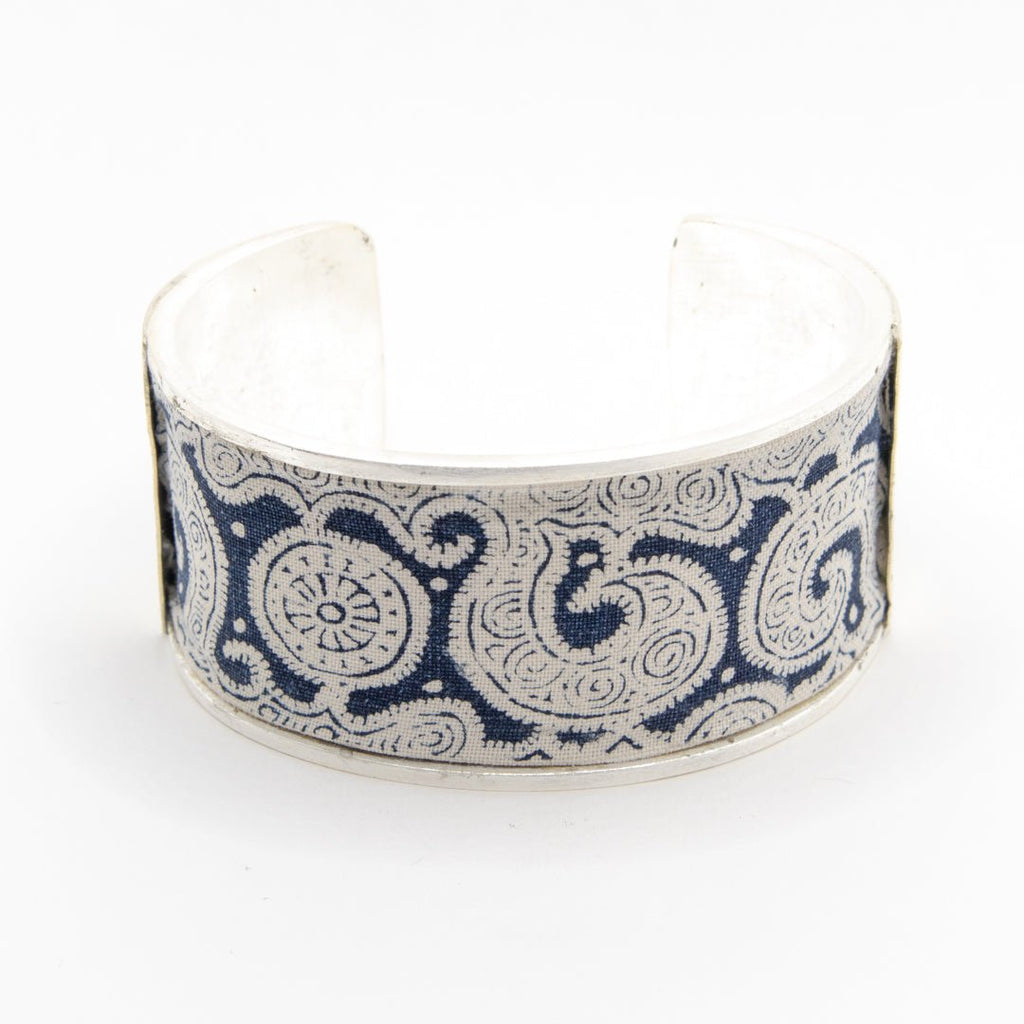 #product_nAntique Hand Drawn & Dyed Batik Fabric Silver Banglesame# - it&itself