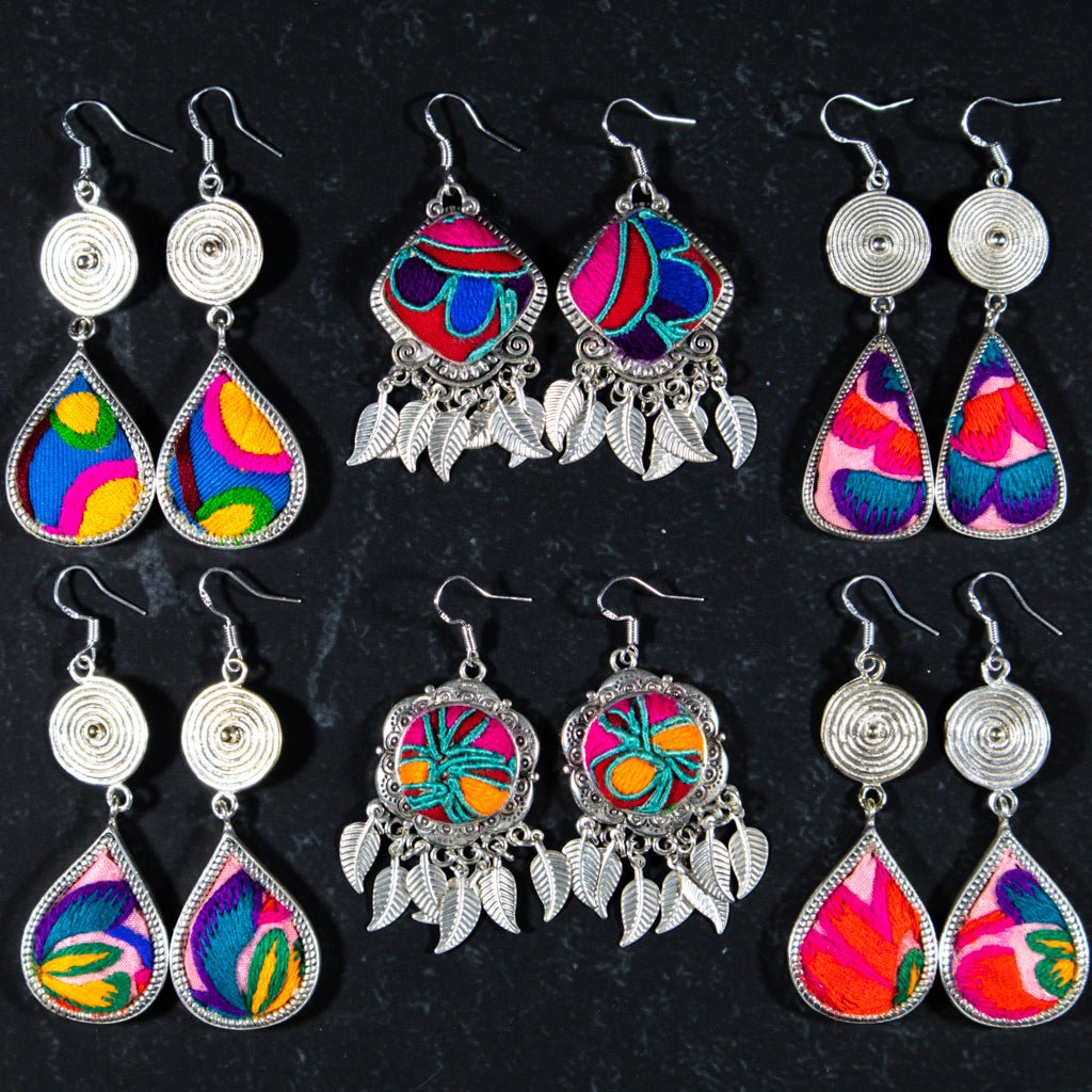 #product_nVintage Embroidered Miao Silver Earringsame# - it&itself