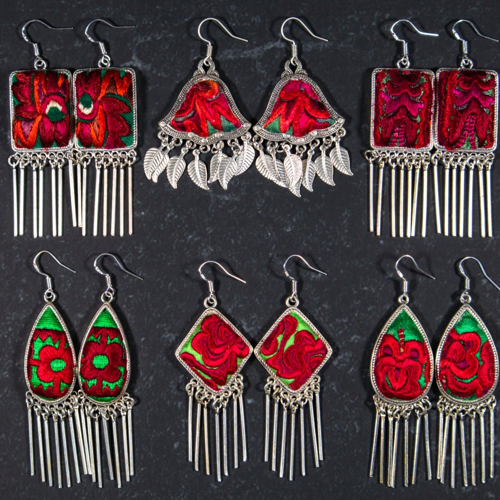 #product_nVintage Embroidered Miao Silver Earringsame# - it&itself