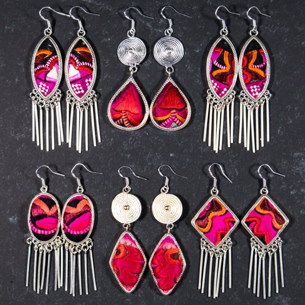 #product_nVintage Embroidered Miao Silver Earringsame# - it&itself