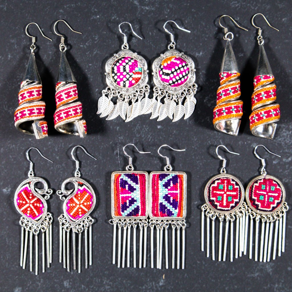 #product_nVintage Embroidered Miao Silver Earringsame# - it&itself