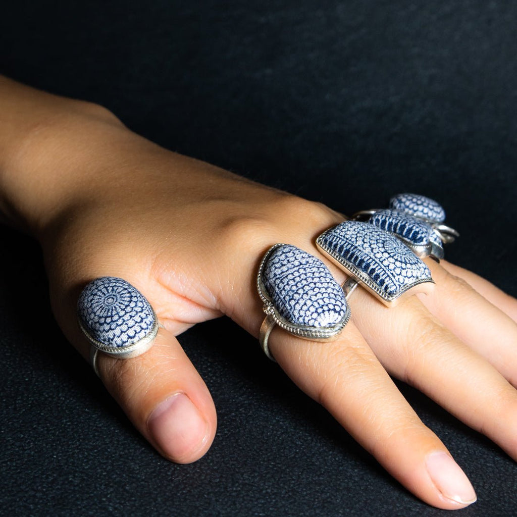 #product_nHand Dyed Batik Fabric Adjustable Ringsame# - it&itself