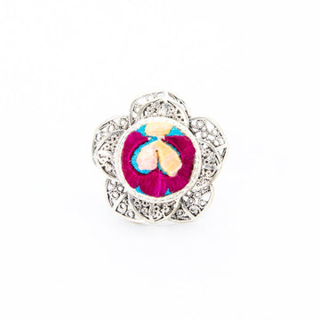 #product_nHand Embroidered Silver Adjustable Ringsame# - it&itself