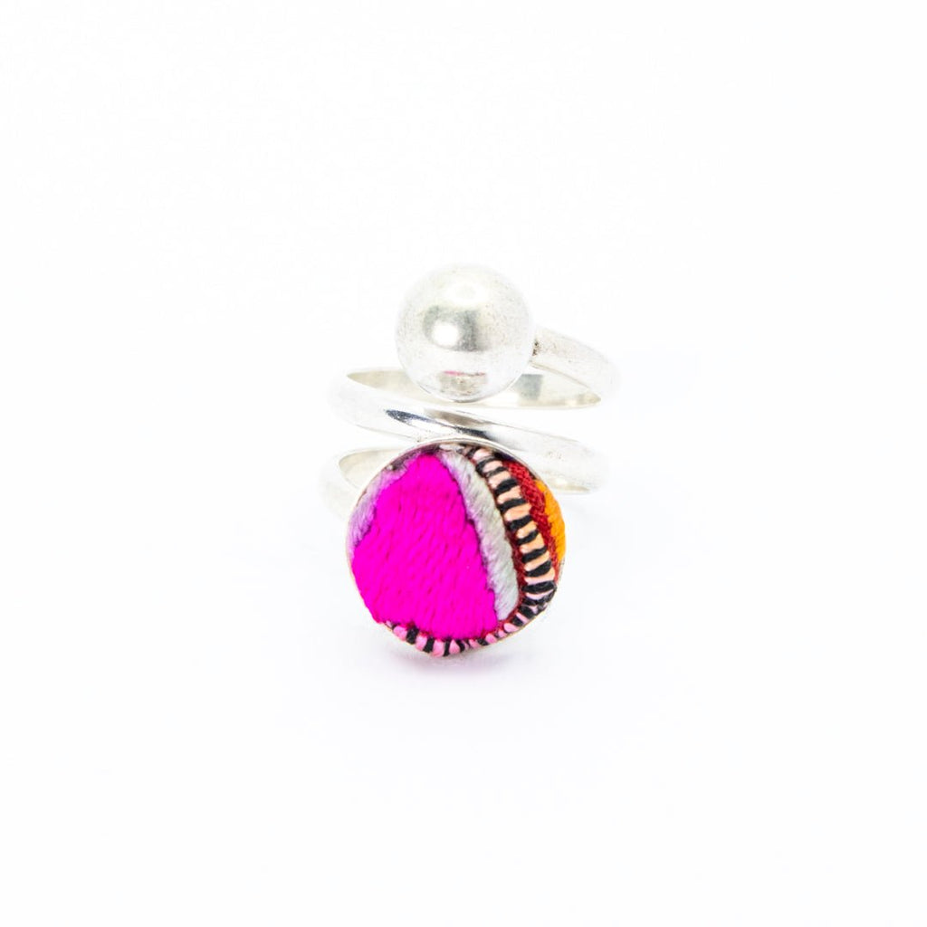 #product_nHand Embroidered Silver Adjustable Ringsame# - it&itself
