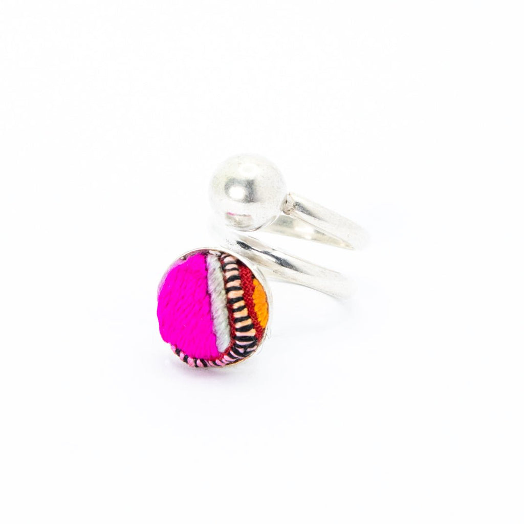 #product_nHand Embroidered Silver Adjustable Ringsame# - it&itself