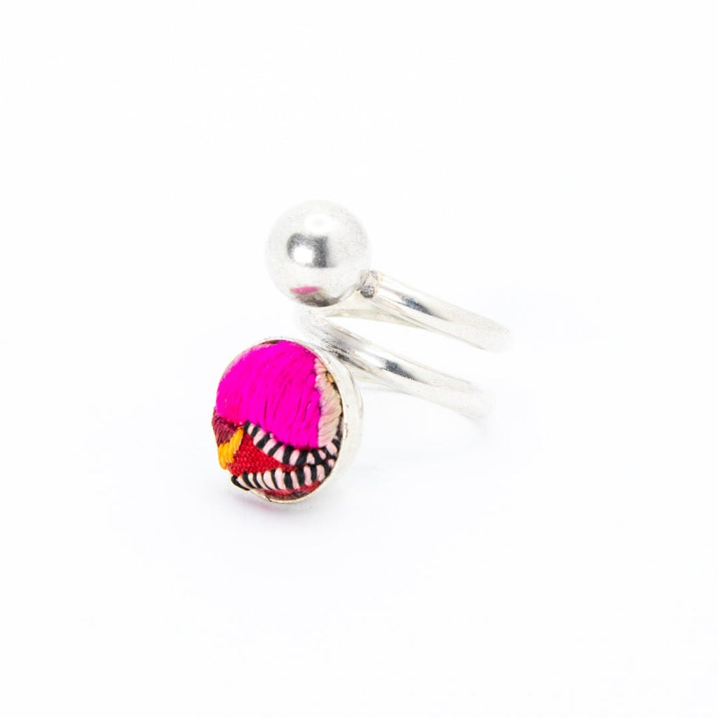#product_nHand Embroidered Silver Adjustable Ringsame# - it&itself