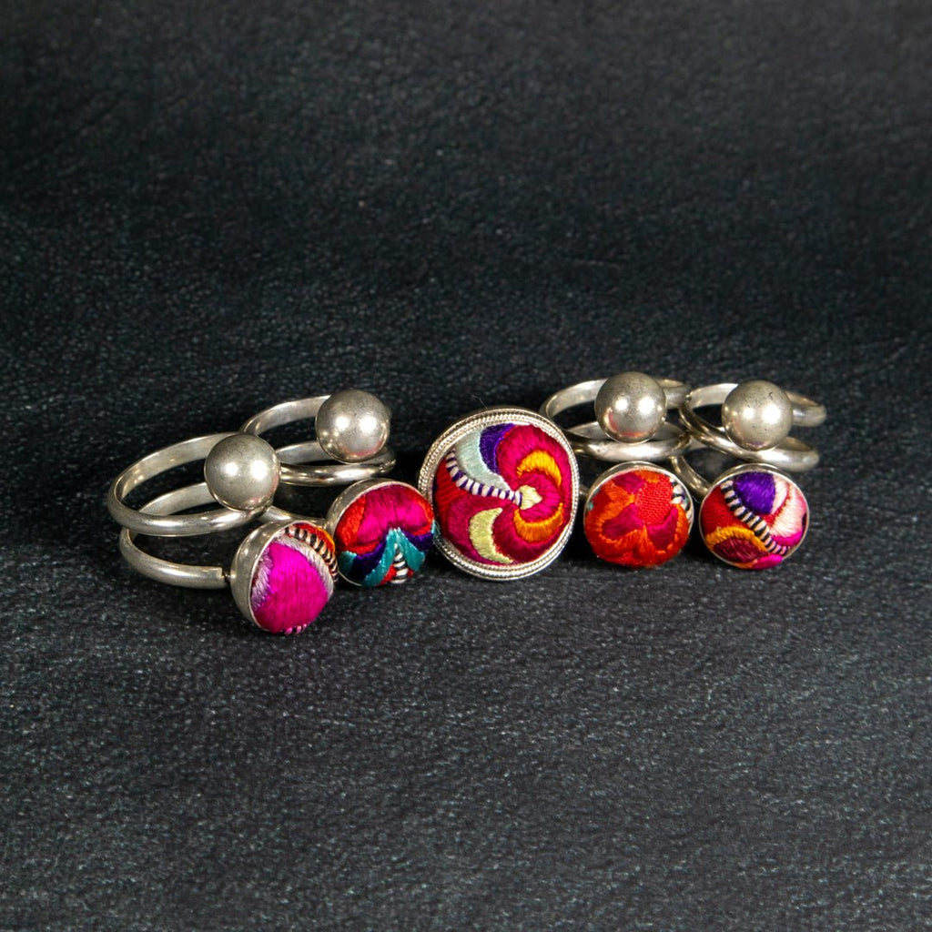 #product_nHand Embroidered Silver Adjustable Ringsame# - it&itself