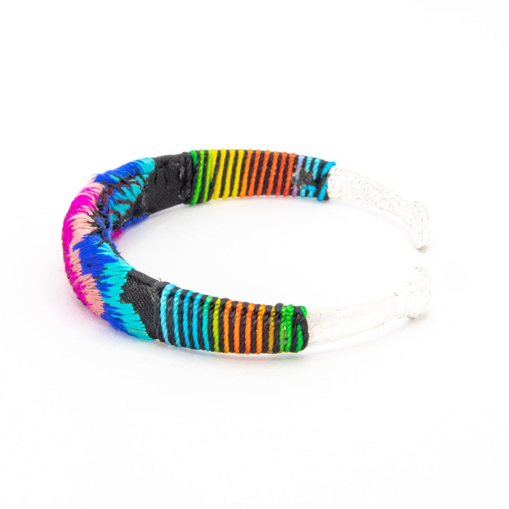 #product_nTraditional Miao Embroidered Silver Adjustable Banglesame# - it&itself