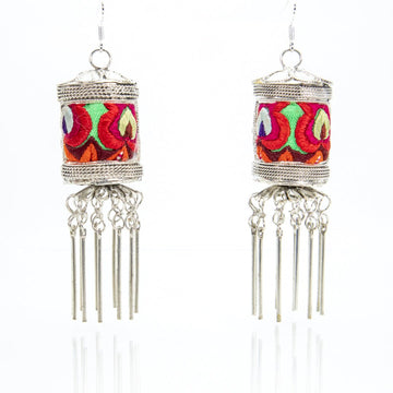 #product_nVintage Lantern Embroidered Miao Silver Earringsame# - it&itself