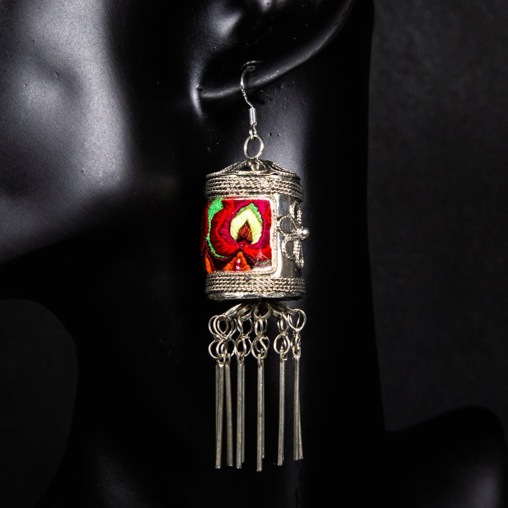 #product_nVintage Lantern Embroidered Miao Silver Earringsame# - it&itself