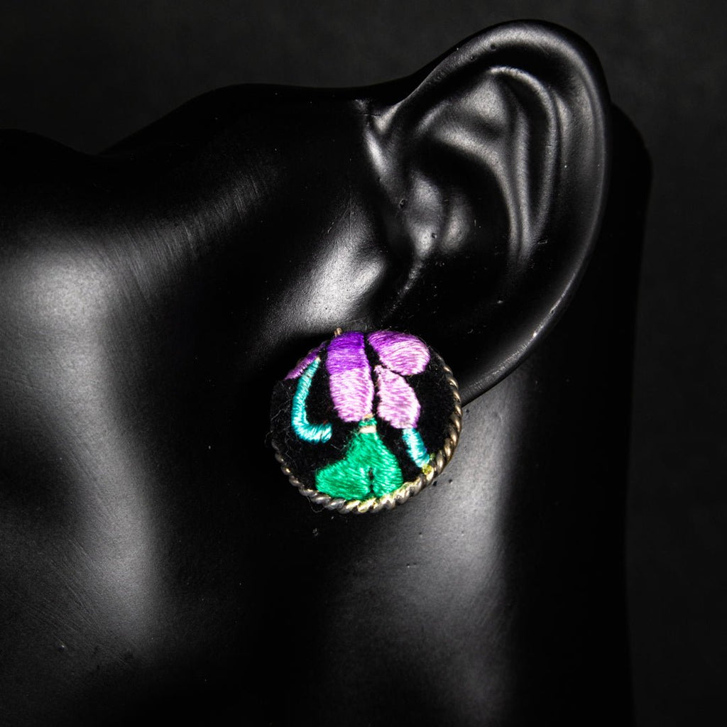 #product_nTraditional Embroidered Hmong Silver Stud Earringsame# - it&itself