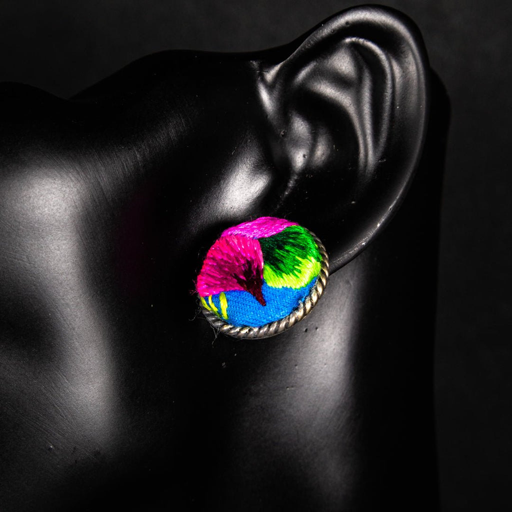 #product_nTraditional Embroidered Hmong Silver Stud Earringsame# - it&itself