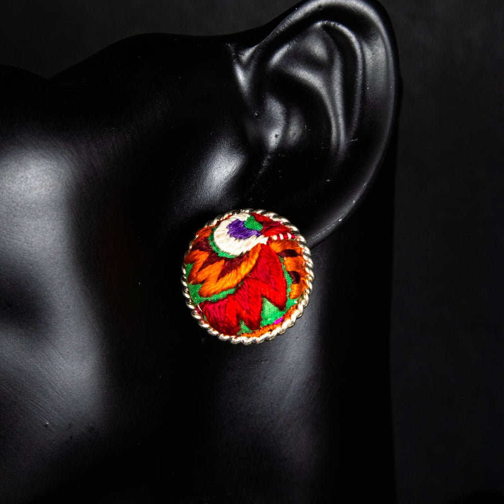 #product_nTraditional Embroidered Hmong Silver Stud Earringsame# - it&itself