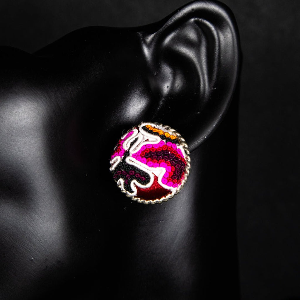 #product_nTraditional Embroidered Hmong Silver Stud Earringsame# - it&itself