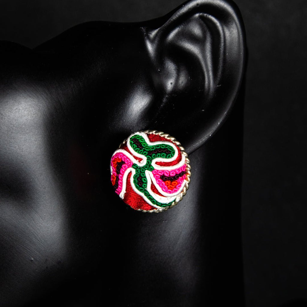 #product_nTraditional Embroidered Hmong Silver Stud Earringsame# - it&itself