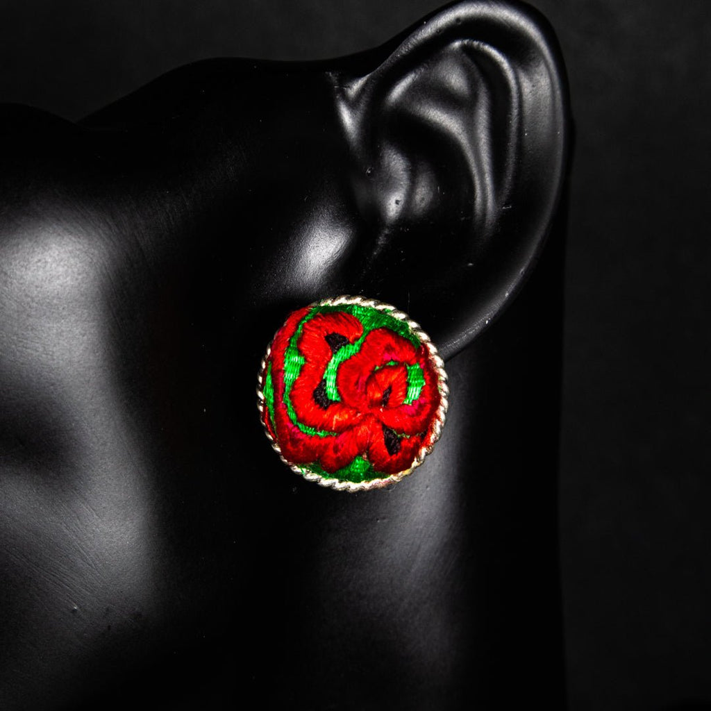 #product_nTraditional Embroidered Hmong Silver Stud Earringsame# - it&itself