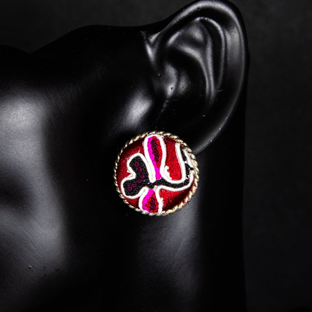 #product_nTraditional Embroidered Hmong Silver Stud Earringsame# - it&itself