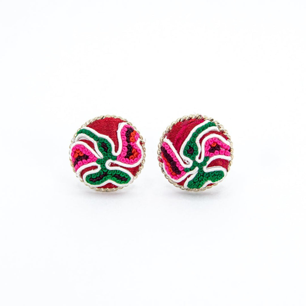 #product_nTraditional Embroidered Hmong Silver Stud Earringsame# - it&itself