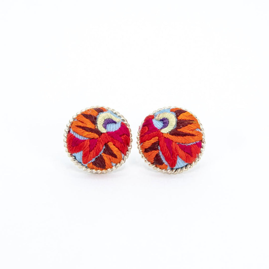 #product_nTraditional Embroidered Hmong Silver Stud Earringsame# - it&itself