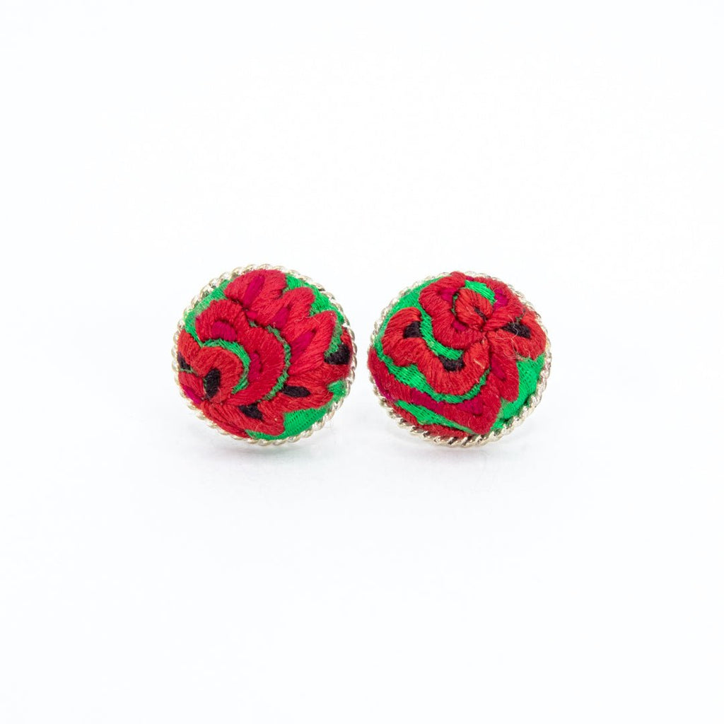 #product_nTraditional Embroidered Hmong Silver Stud Earringsame# - it&itself