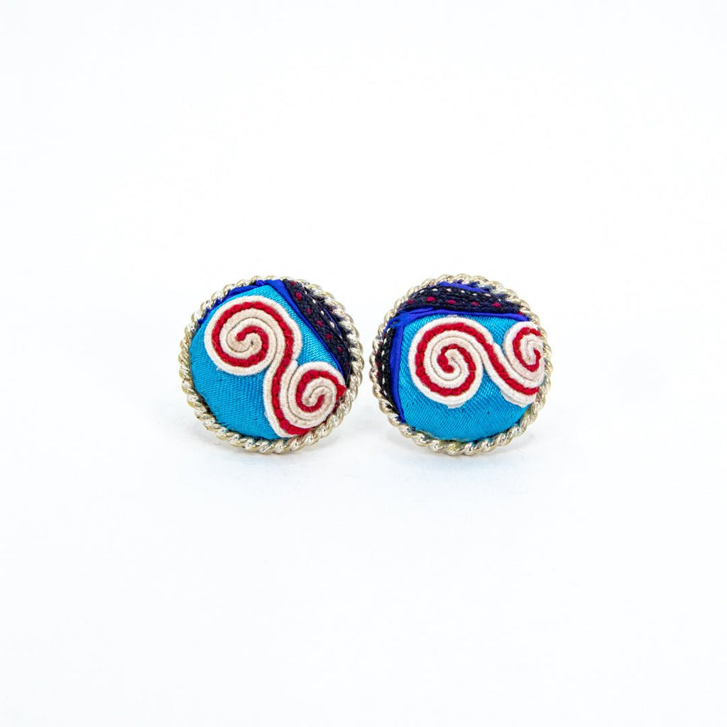 #product_nTraditional Embroidered Hmong Silver Stud Earringsame# - it&itself