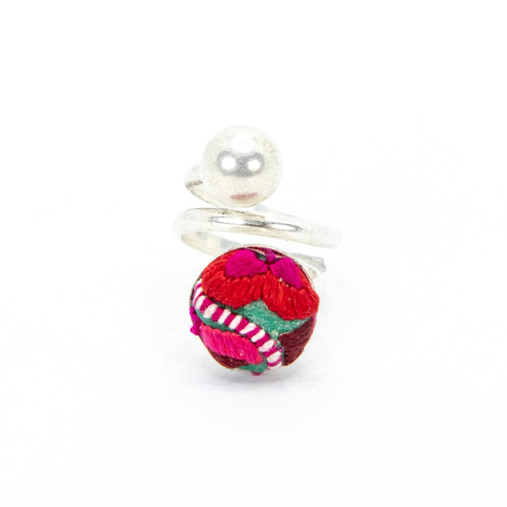 #product_nHand Embroidered Silver Adjustable Ringsame# - it&itself