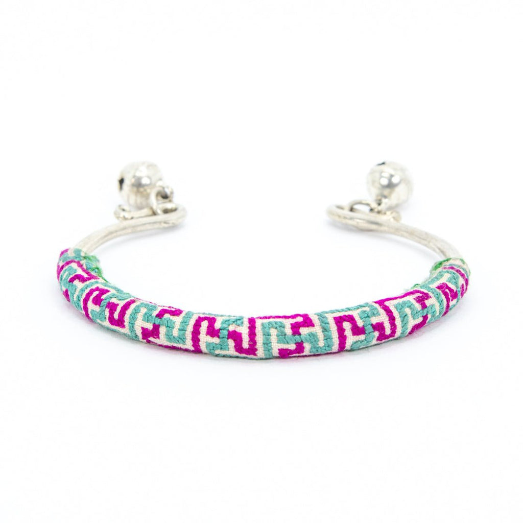 #product_nTraditional Miao Embroidered Silver Adjustable Banglesame# - it&itself