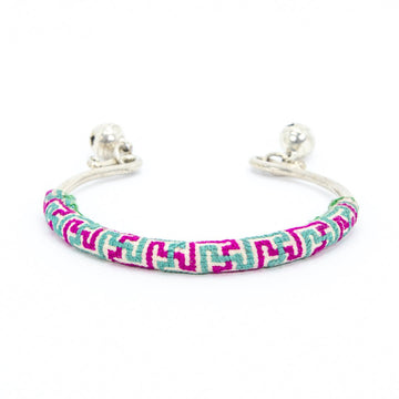 #product_nTraditional Miao Embroidered Silver Adjustable Banglesame# - it&itself