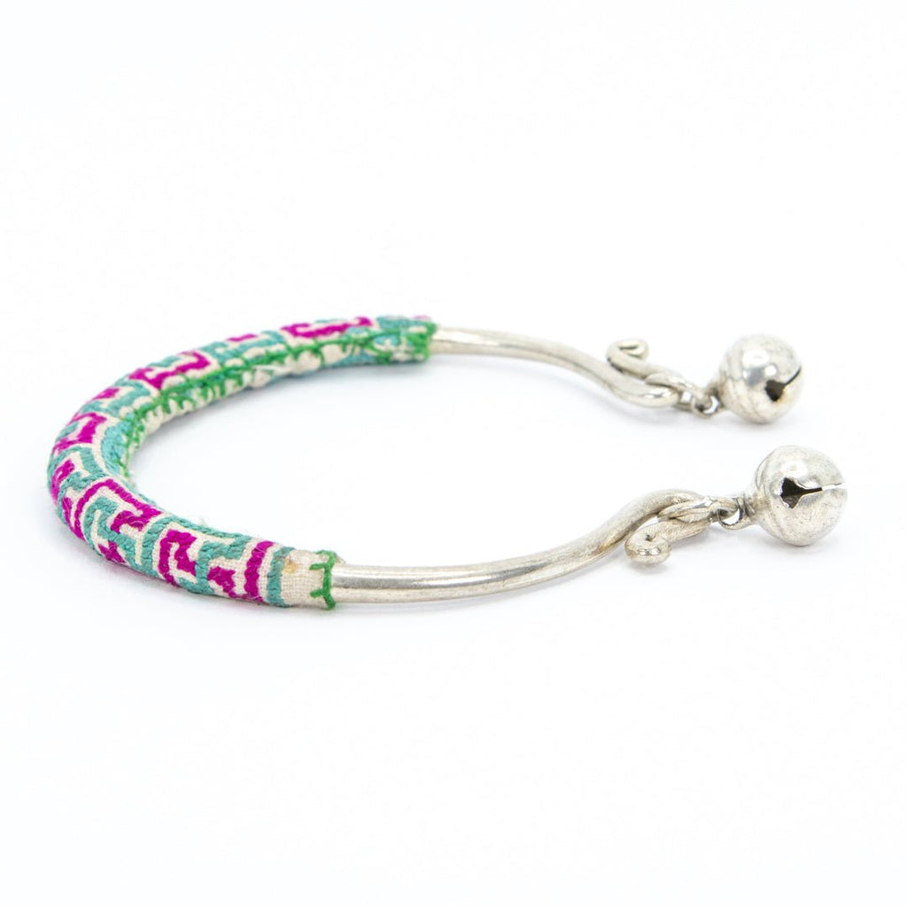 #product_nTraditional Miao Embroidered Silver Adjustable Banglesame# - it&itself