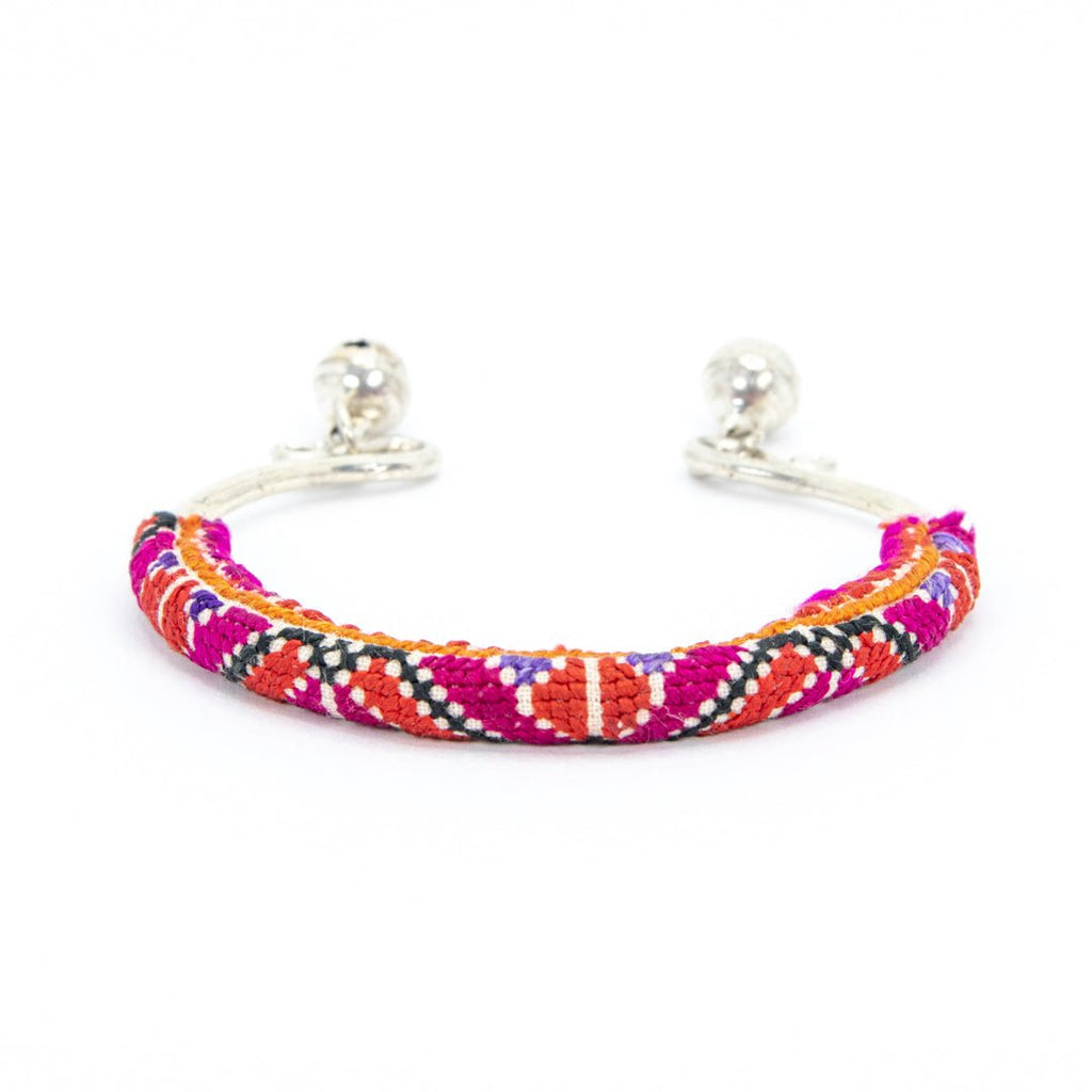 #product_nTraditional Miao Embroidered Silver Adjustable Banglesame# - it&itself