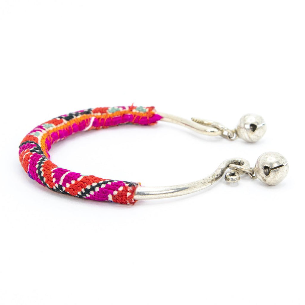 #product_nTraditional Miao Embroidered Silver Adjustable Banglesame# - it&itself